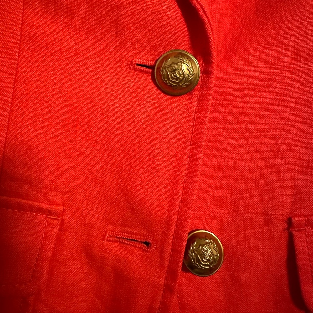 100% Linen Jcrew Blazer in Coral Orange - Picture 2 of 7
